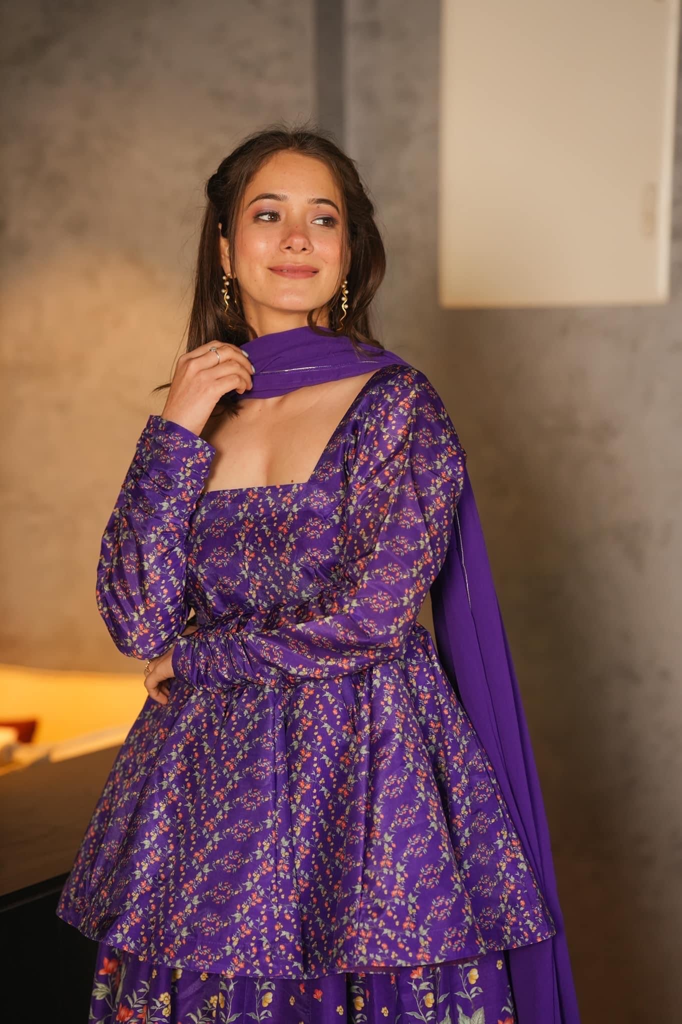 SEHAJ PURPLE KURTA PALAZZO SET