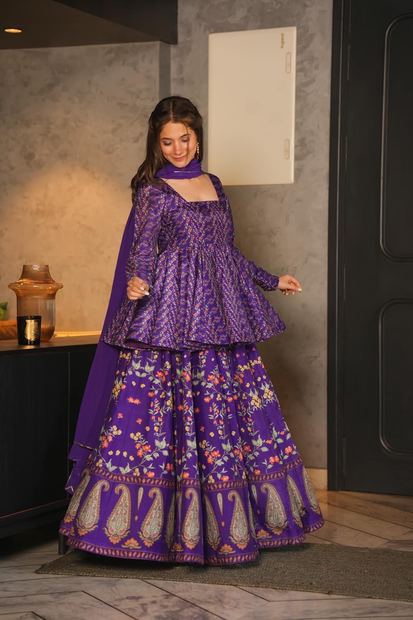 SEHAJ PURPLE KURTA PALAZZO SET