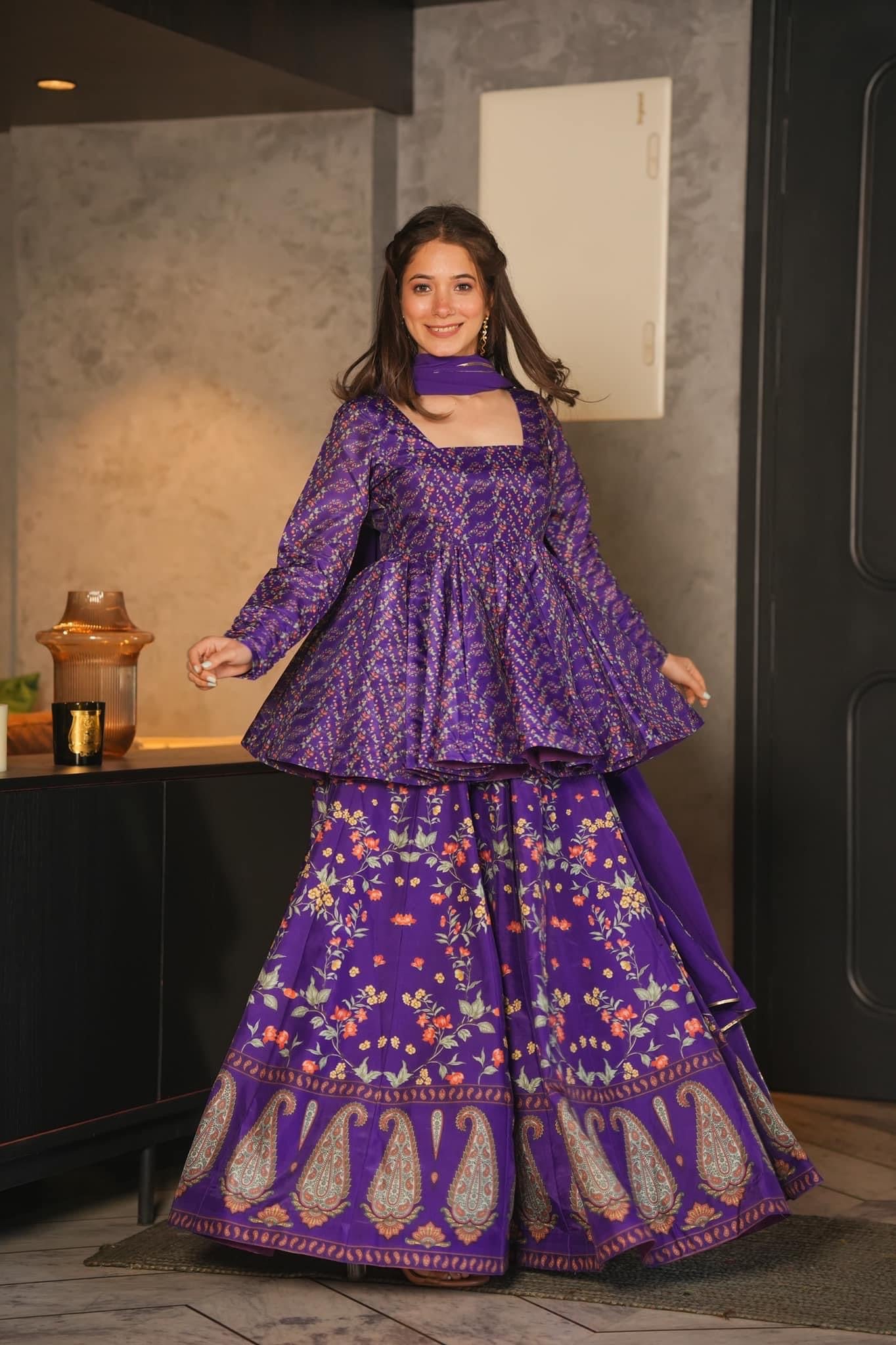 SEHAJ PURPLE KURTA PALAZZO SET