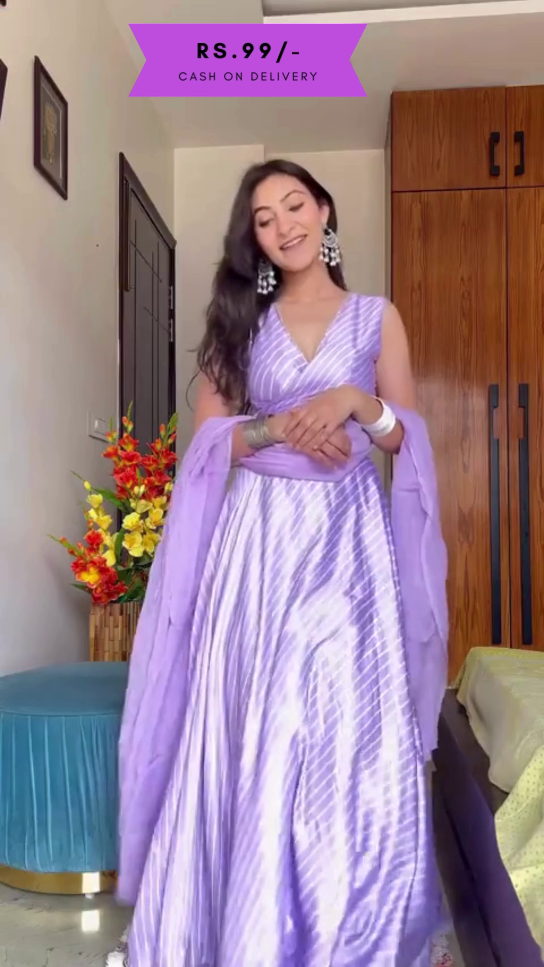 Lavender Lehriya Skirt Dress