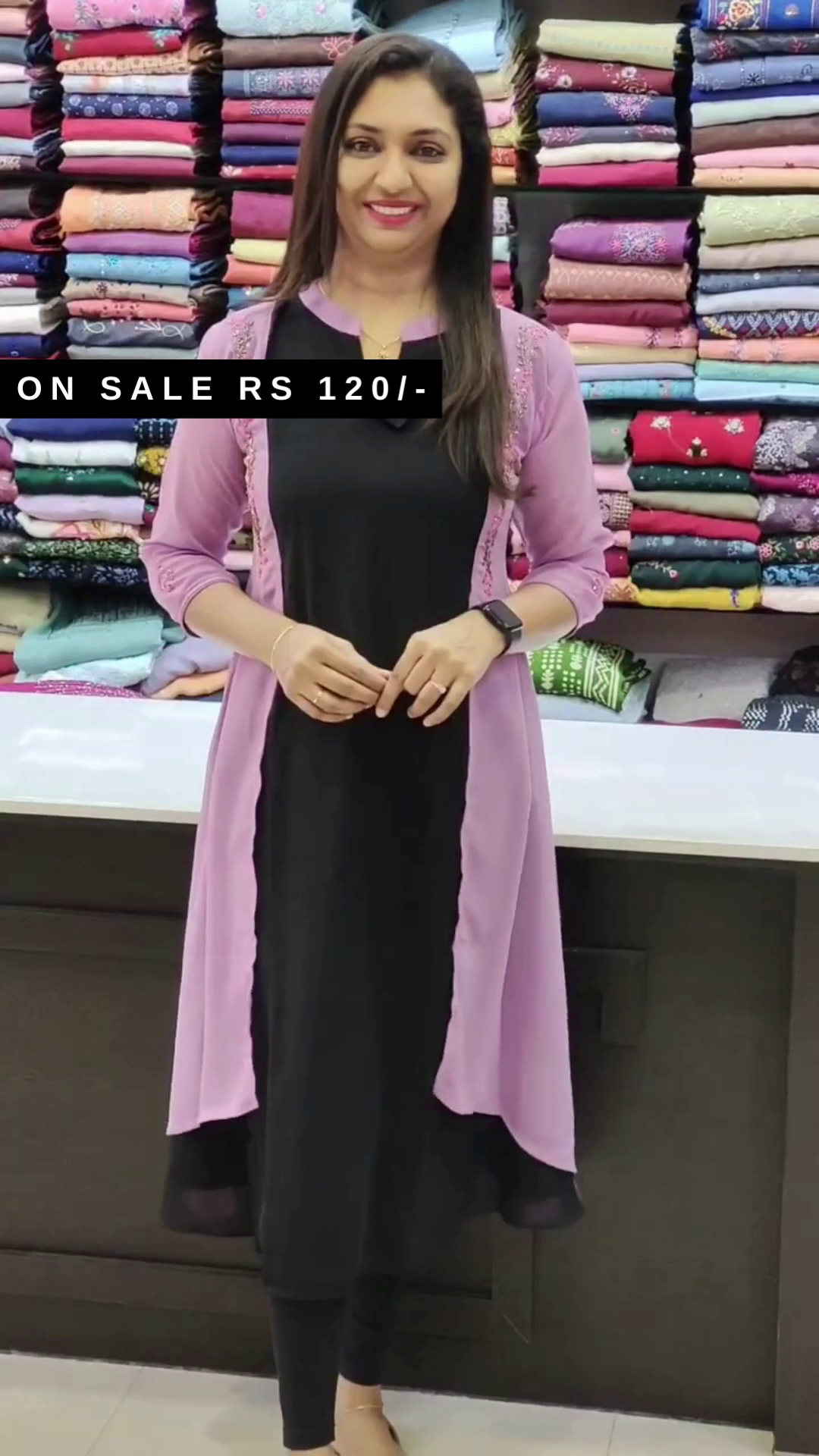 Purple Cotton Straight Printed Kurta