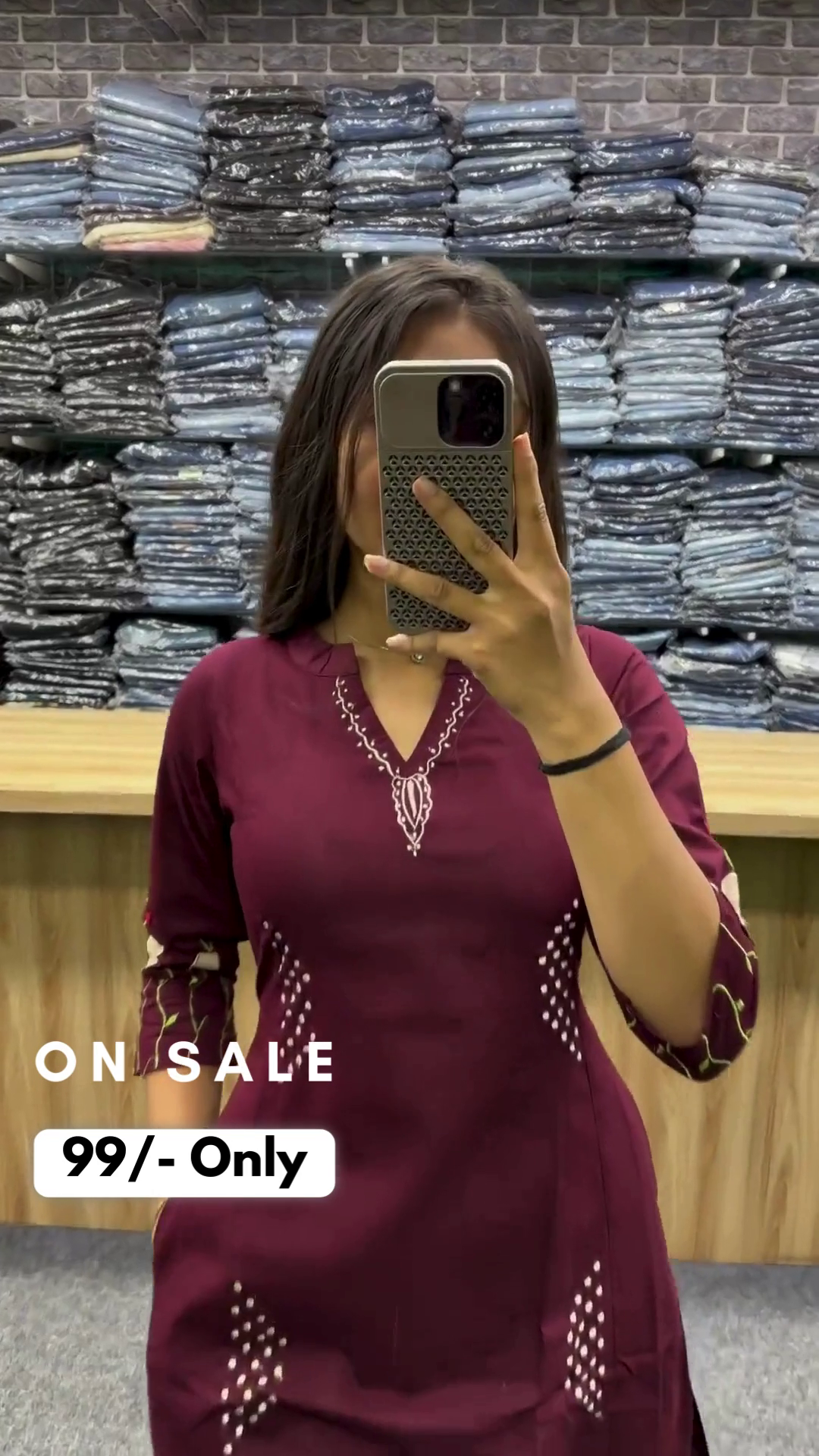 Maroon Causal Cotton Blend Straight Sweet Heart Neck Kurta With Pant For Women