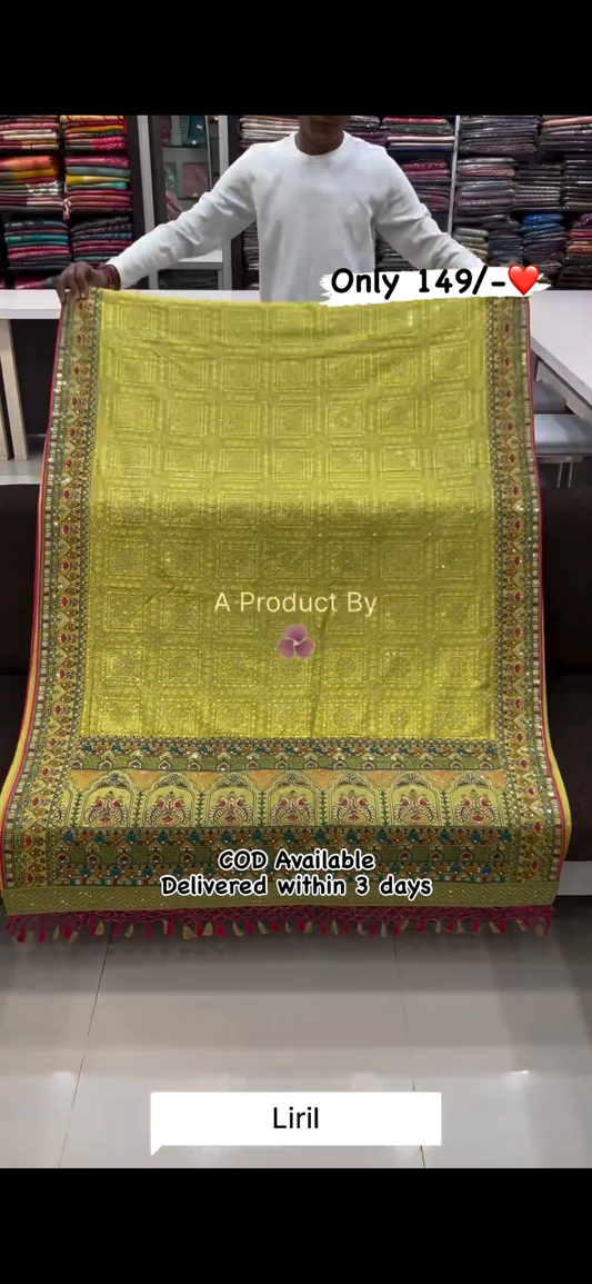 Multi Color Heavy Kacchi Bharat Cotton Saree