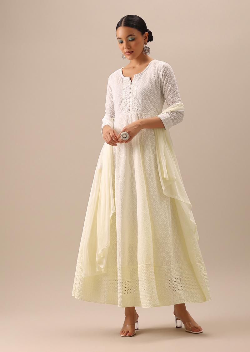 Chikankari Anarkali With Dupatta