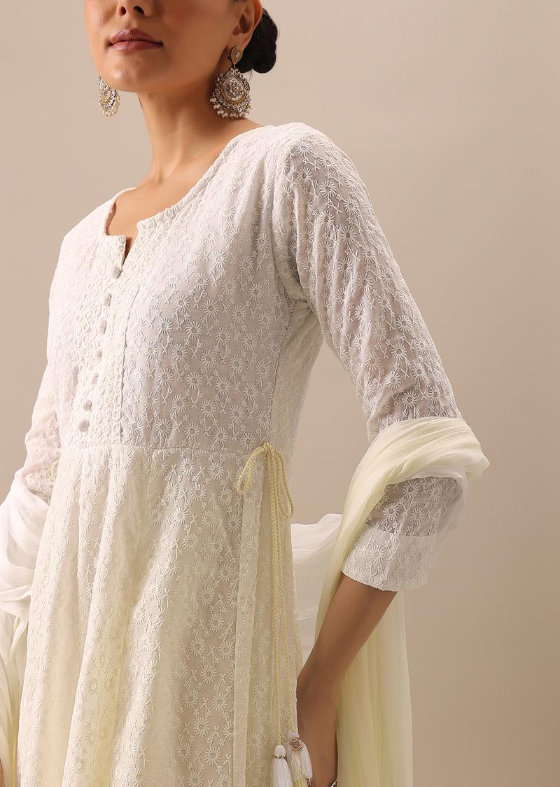 Chikankari Anarkali With Dupatta