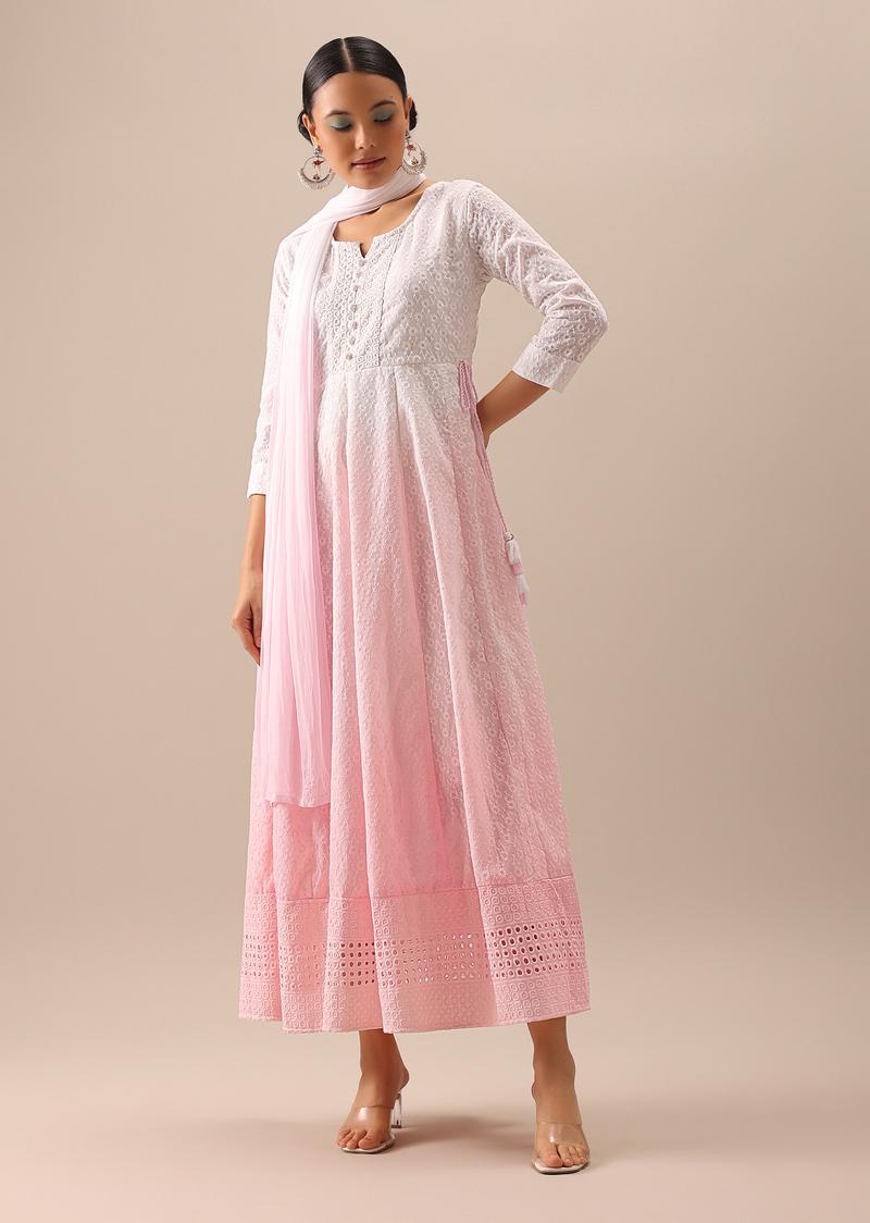 Chikankari Anarkali With Dupatta