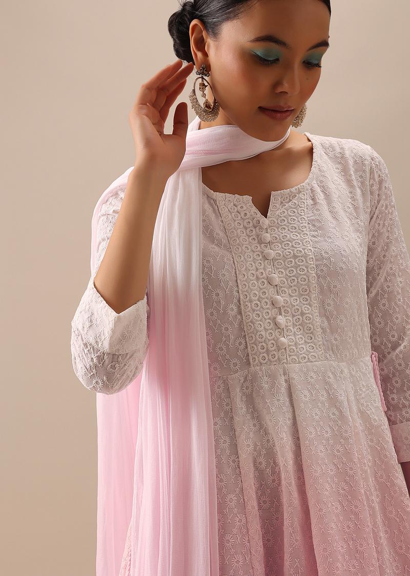 Chikankari Anarkali With Dupatta