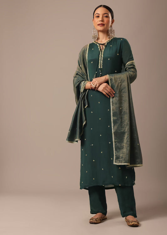 Kurta Set With Hand Embroidered Sequins